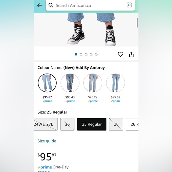 Levi's Womens Ribcage Straight Ankle Ambrey Blue Denim Jeans Size: 25 - Picture 8 of 9